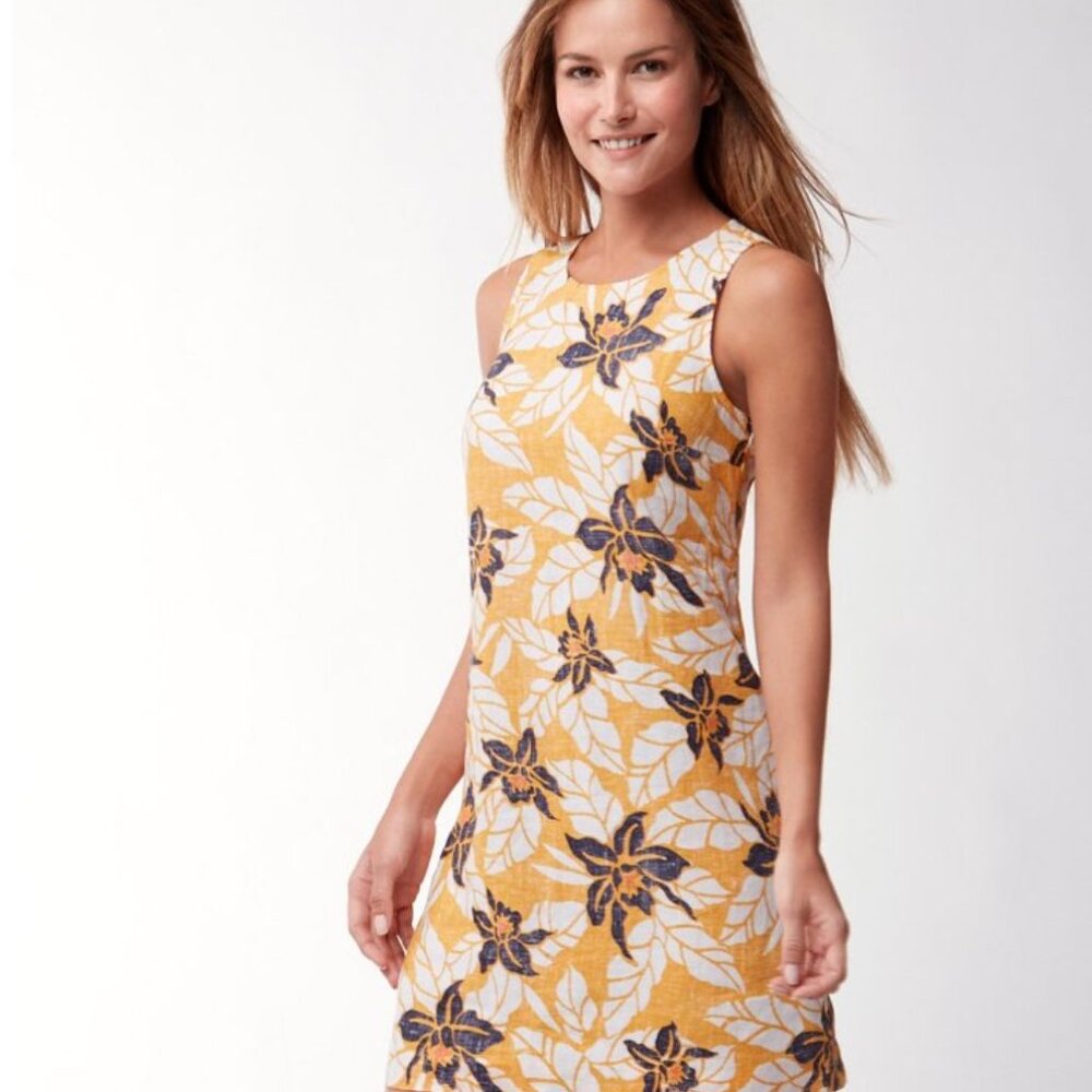 Tommy Bahama Olympias Blooms Linen Shift Dress XS NWT